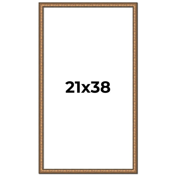 21x38 Frame Gold Real Wood Picture Frame Width 1.25 inches | Interior Frame Depth 0.5 inches |
