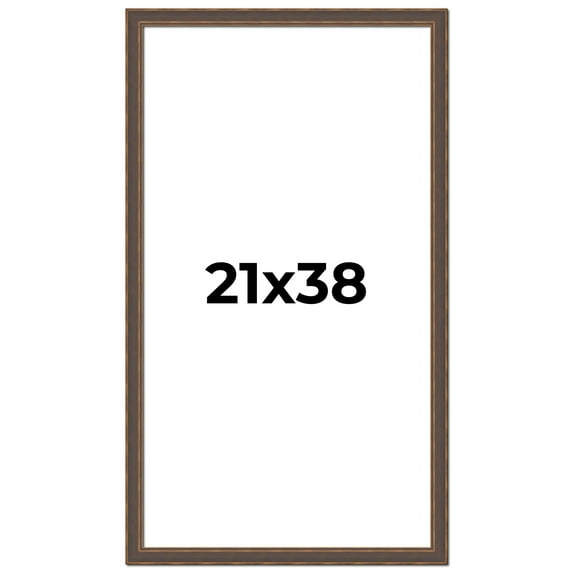 21x38 Frame Golden Caramel Solid Wood Bronze Picture Frame | 1.25 Inch Moulding Width | 0.5 Inch
