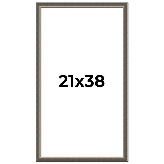 21x38 Frame Silver Real Wood Picture Frame Width 1.25 Inches | Interior Frame Depth 0.5 Inches |