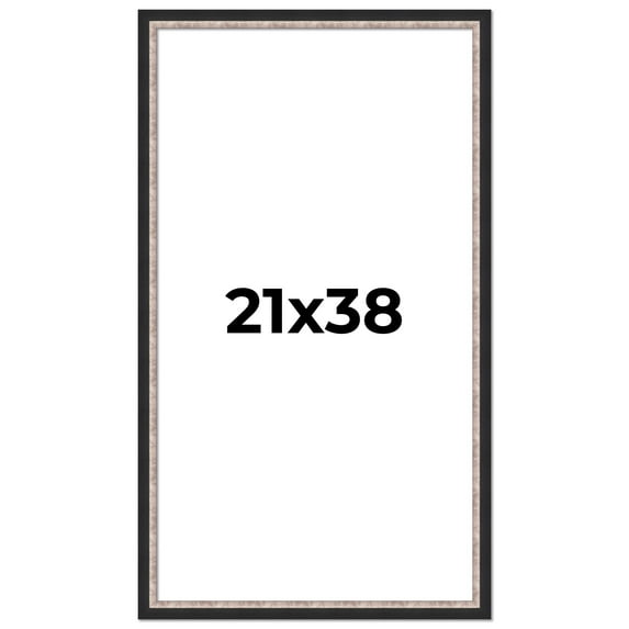 21x38 Frame Silver Real Wood Picture Frame Width 1.25 Inches | Interior Frame Depth 0.75 Inches |