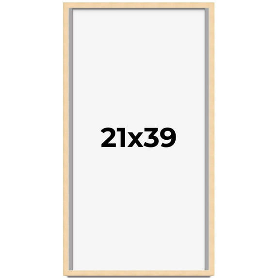 21x39 Frame Beige Real Wood Picture Frame Width 0.75 inches | Interior Frame Depth 0.5 inches |