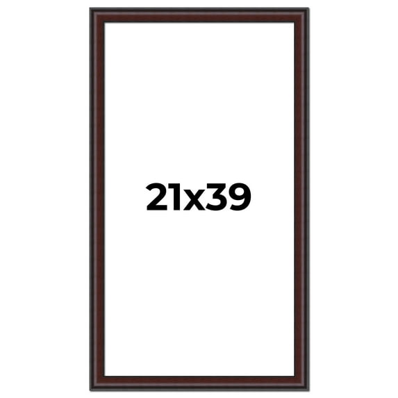 21x39 Frame Brown Round Mahogany Solid Wood Picture Frame | 1.625 Inch Moulding Width | with UV