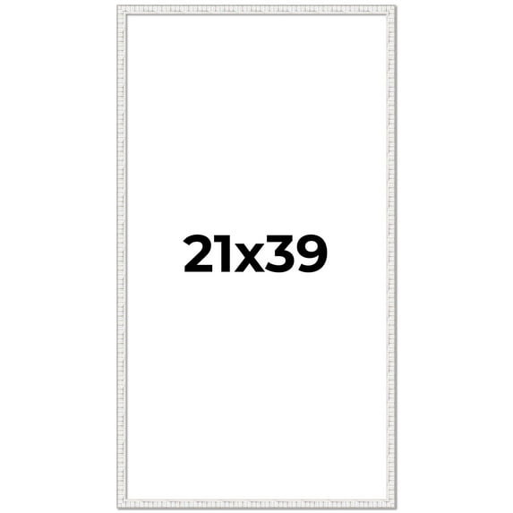 21x39 Frame White Real Wood Picture Frame Width 0.75 inches | Interior Frame Depth 0.5 inches |