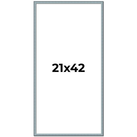 21x42 Frame Blue Scuffed Farm Board Solid Wood Picture Frame Width 0.75 Inches | Interior Depth 0.5