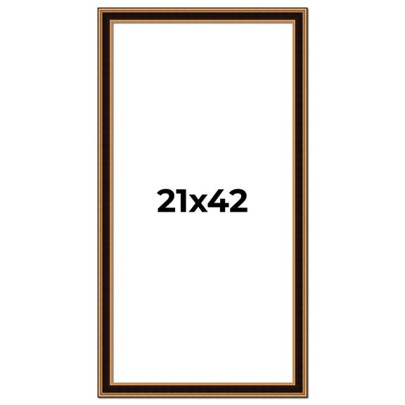 21x42 Frame Gold Brown Plein Air Vintage Solid Wood Picture Frame | 1.75 Inches Moulding Width |