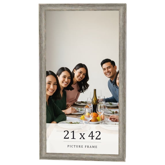 21x42 Frame Grey Solid Wood Picture Frame Width 1 Inches | Interior Frame Depth 0.5 Inches |