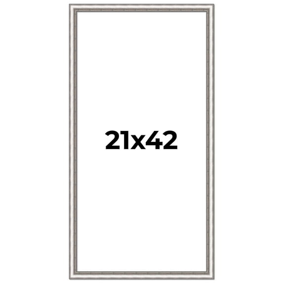 21x42 Frame Silver Real Wood Picture Frame Width 1.25 Inches | Interior Frame Depth 0.5 Inches |