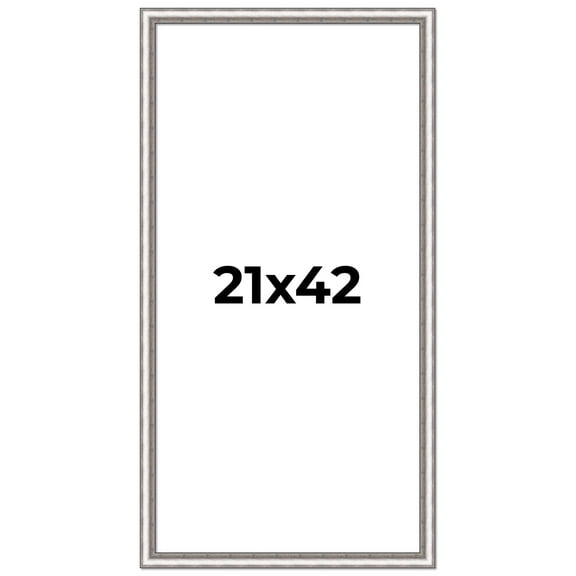 21x42 Frame Silver Real Wood Picture Frame Width 1.25 Inches | Interior Frame Depth 0.5 Inches |