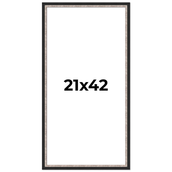 21x42 Frame Silver Real Wood Picture Frame Width 1.25 Inches | Interior Frame Depth 0.75 Inches |