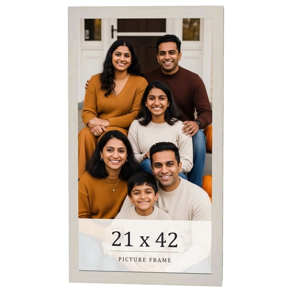 21x42 Frame White Wheat Solid Wood Picture Frame | Moulding Width 0.75 Inches | Interior Depth 0.5