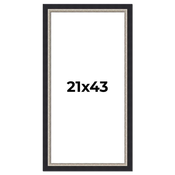 21x43 Frame Black Real Wood Picture Frame Width 2.25 Inches | Interior Frame Depth 0.5 Inches |