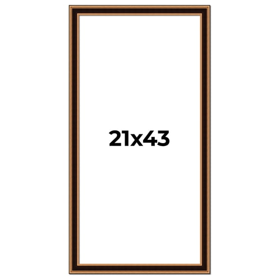 21x43 Frame Gold Brown Plein Air Vintage Solid Wood Picture Frame | 1.75 Inches Moulding Width |