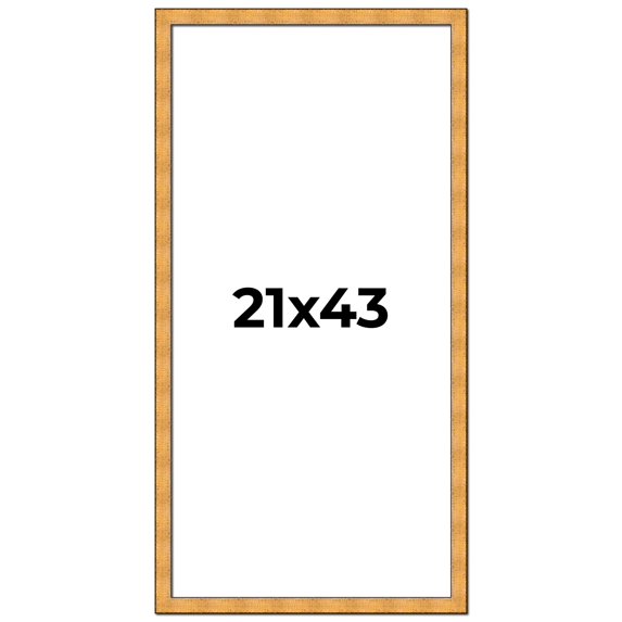 21x43 Frame Gold Rustic Solid Wood Picture Frame | 1.25 Inch Wide Moulding | Rustique Gold