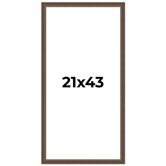 21x43 Frame Golden Caramel Solid Wood Bronze Picture Frame | 1.25 Inch Moulding Width | 0.5 Inch