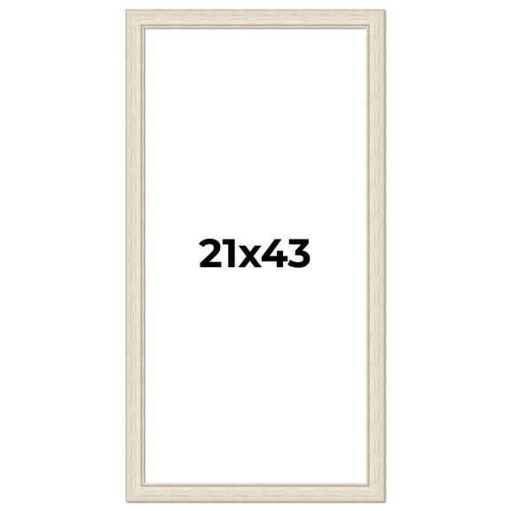21x43 Frame White Real Wood Picture Frame Width 1.75 inches | Interior Frame Depth 0.5 inches |