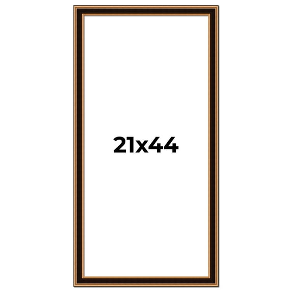 21x44 Frame Gold Brown Plein Air Vintage Solid Wood Picture Frame | 1.75 Inches Moulding Width |