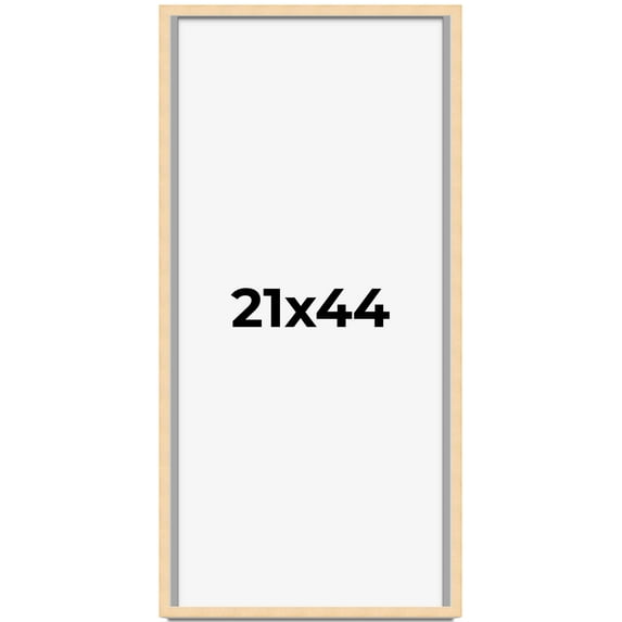 21x44 Frame Natural Wood Picture Frame | 0.75 Inch Moulding Width | with UV Acrylic Plexiglass,