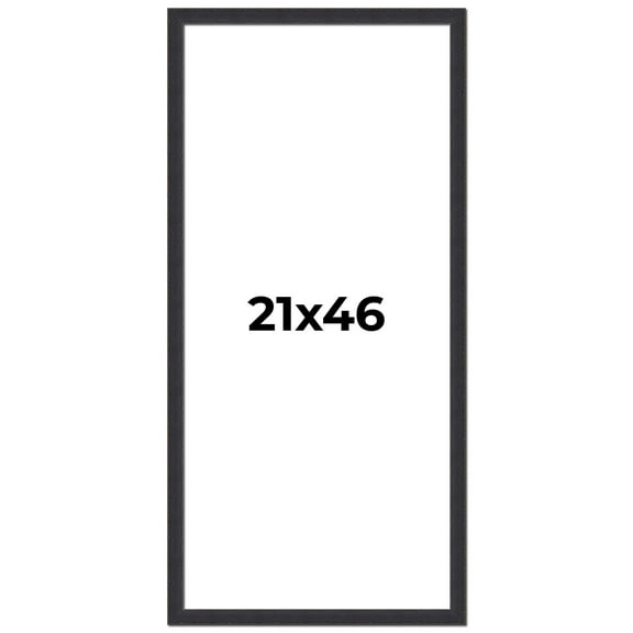 21x46 Frame Black Real Wood Picture Frame Width 1.25 Inches | Interior Frame Depth 0.5 Inches |