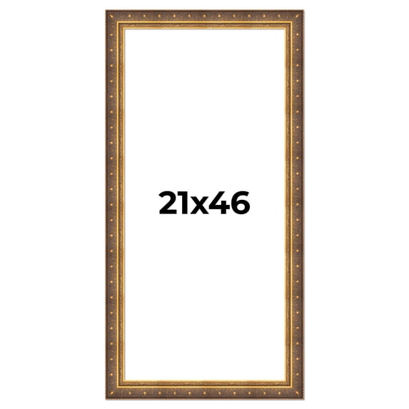 21x46 Frame Vintage Gold Solid Wood Picture Frame | 2.5 Inch Moulding Width | Ornate Bronze Museo