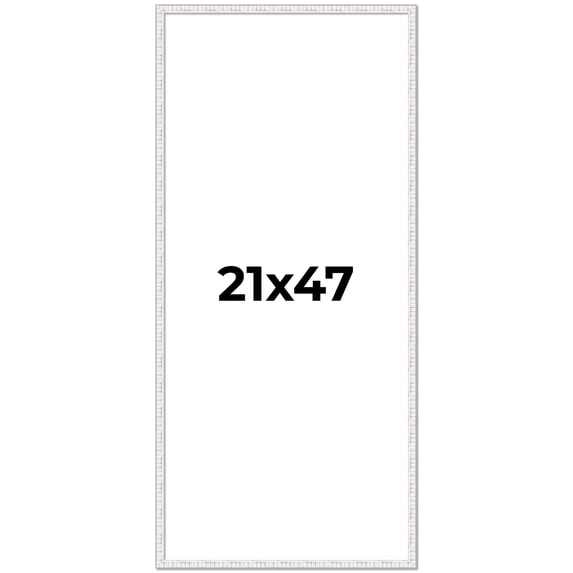 21x47 Frame White Scuffed Rustic Solid Wood Picture Frame | 0.75 Inch Moulding Width| Includes UV