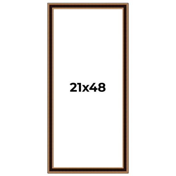 21x48 Frame Gold Brown Plein Air Vintage Solid Wood Picture Frame | 1.75 Inches Moulding Width |