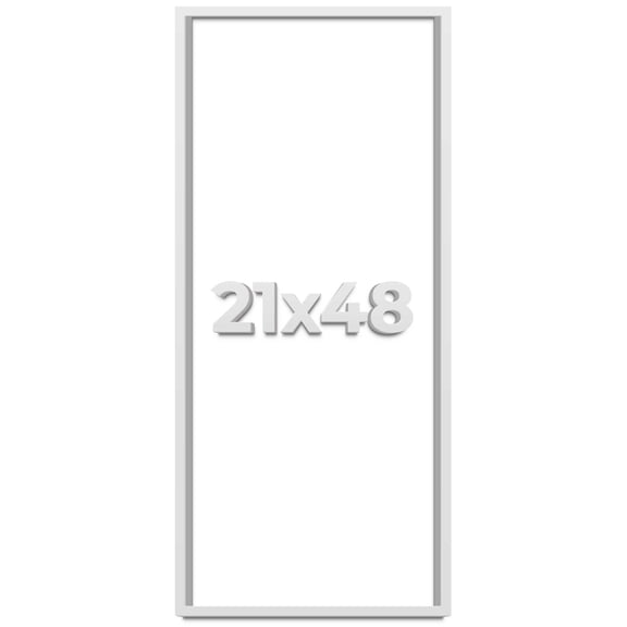 21x48 Shadow Box Frame White | 1 Inches Deep Real Wood Contemporary Shadowbox Display Frame | UV