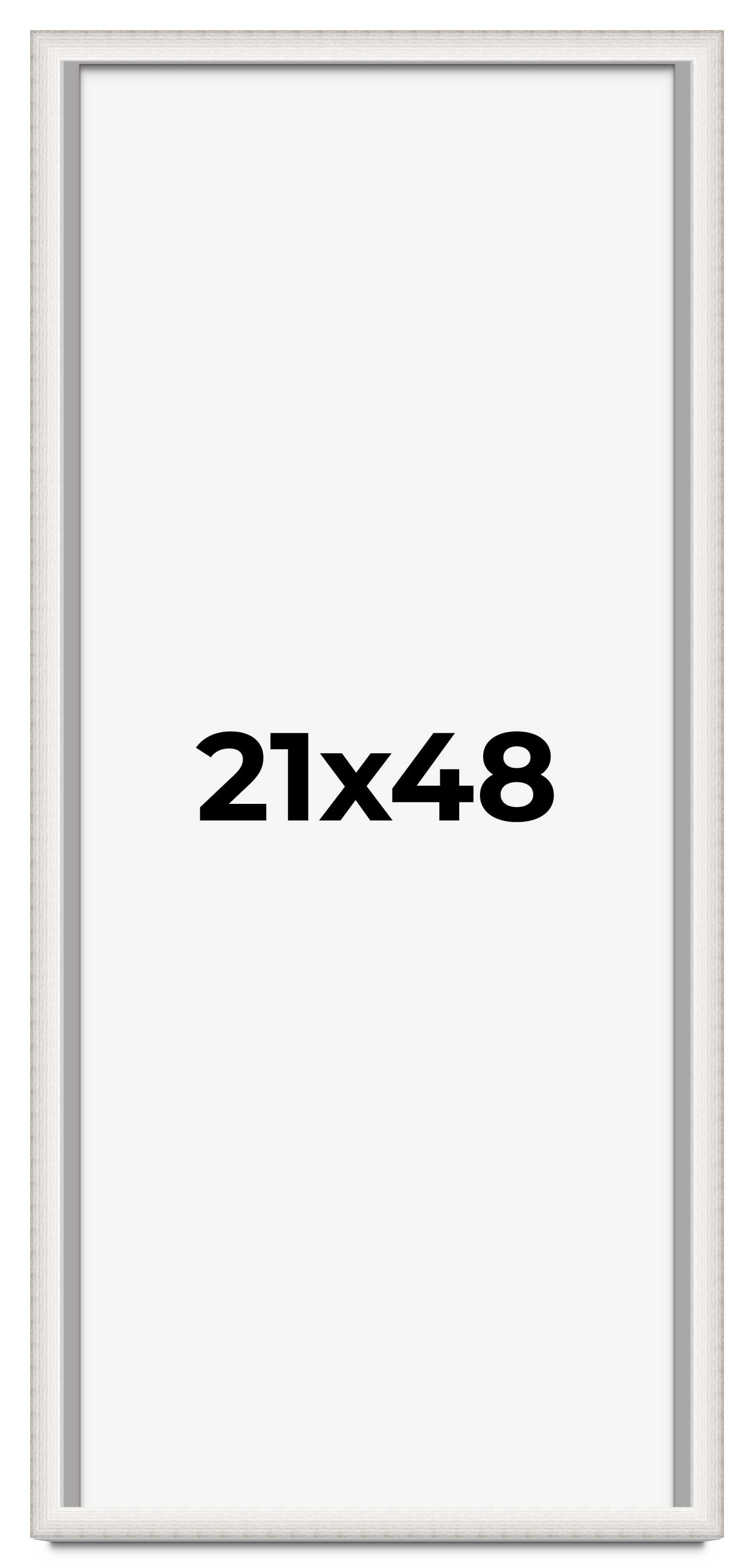 21x48 Shadow Box Silver Brushed Striped Display Frame | 1.625 Inches ...