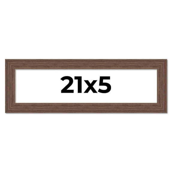21x5 Frame Brown Distressed Barnwood Picture Frame | Rustic Farmhouse Photo Frame Includes UV