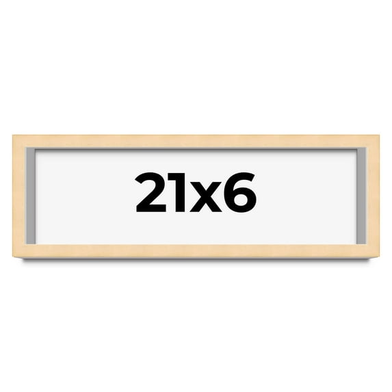 21x6 Frame Beige Real Wood Picture Frame Width 0.75 inches | Interior Frame Depth 0.5 inches |