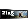 thumbnail image 1 of 21x6 Frame Black Real Wood Picture Frame Width 0.75 inches | Interior Frame Depth 0.5 inches | Noir, 1 of 8