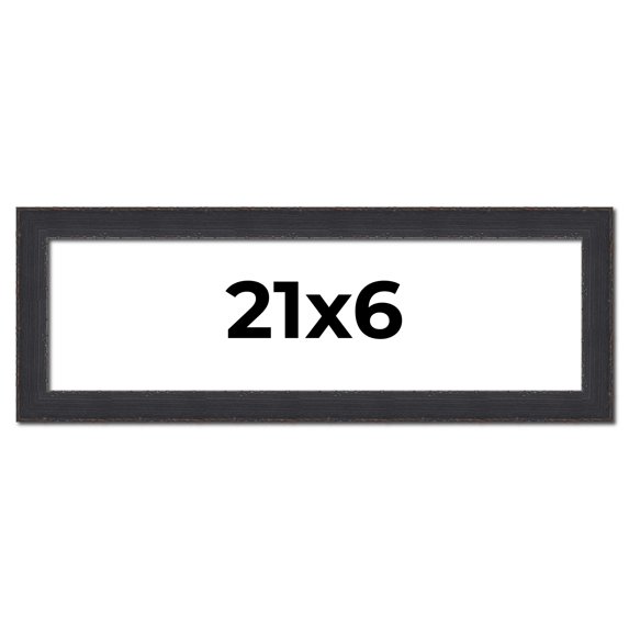 21x6 Frame Black Real Wood Picture Frame Width 1.25 Inches | Interior Frame Depth 0.5 Inches |