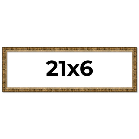 21x6 Frame Gold Kingsley Distressed Solid Wood Picture Frame Width 0.75 Inches | Interior Frame
