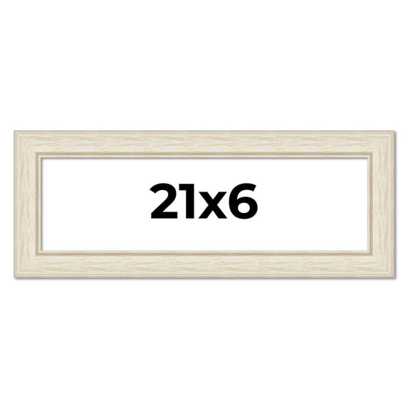 21x6 Frame White Real Wood Picture Frame Width 1.75 inches | Interior Frame Depth 0.5 inches |
