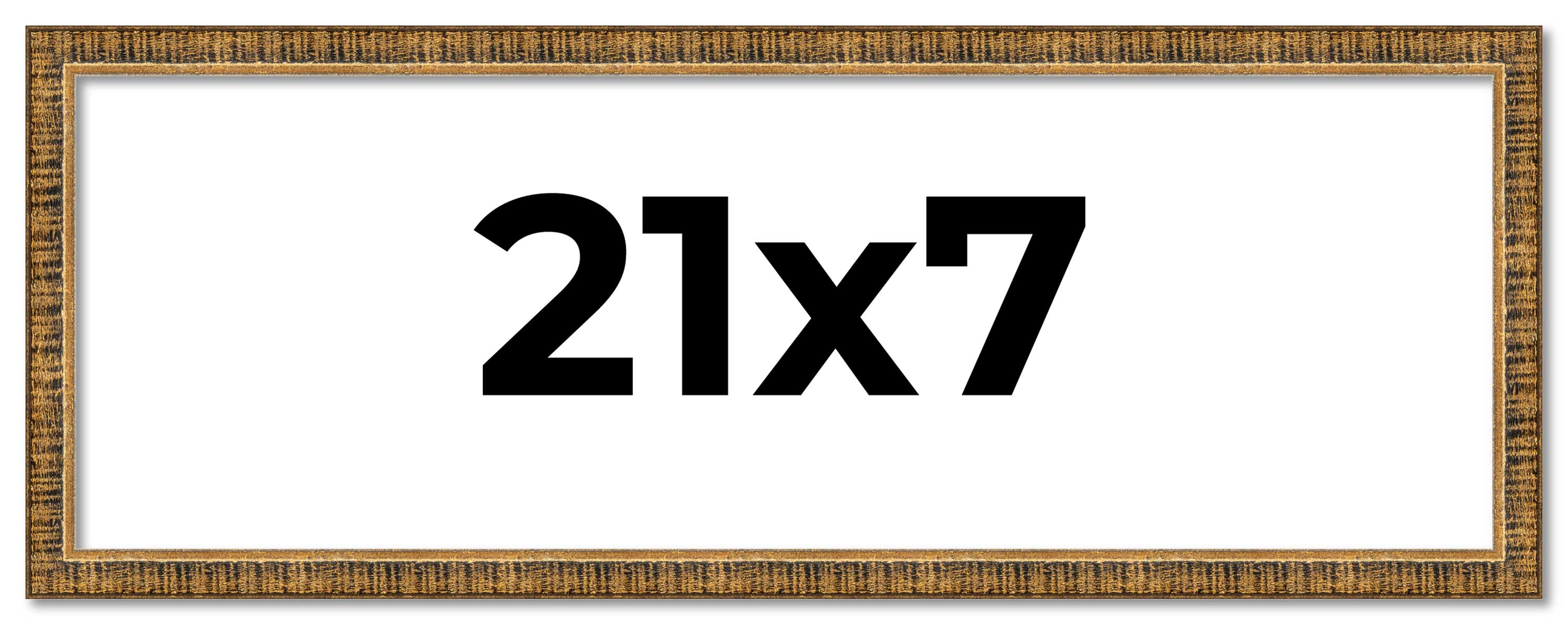 21x7 Frame Gold Kingsley Distressed Solid Wood Picture Frame Width 0.75 ...