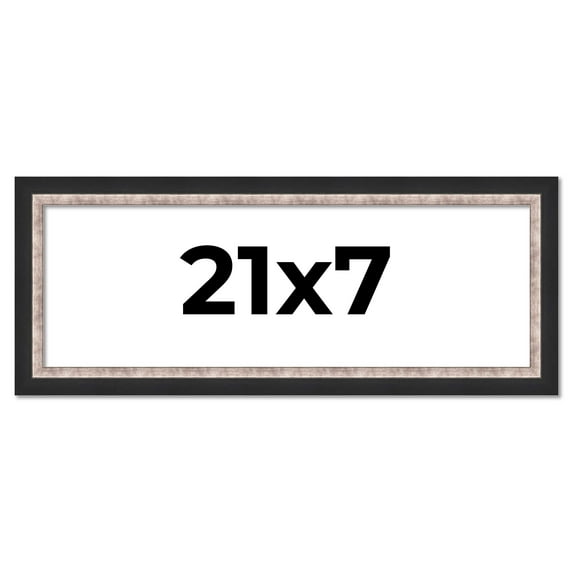 21x7 Frame Silver Real Wood Picture Frame Width 1.25 Inches | Interior Frame Depth 0.75 Inches |