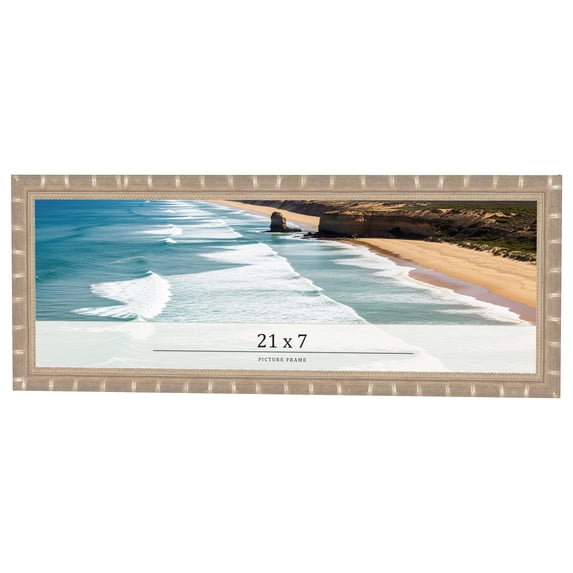 21x7 Frame Silver Real Wood Picture Frame Width 1.5 inches | Interior Frame Depth 0.5 inches |