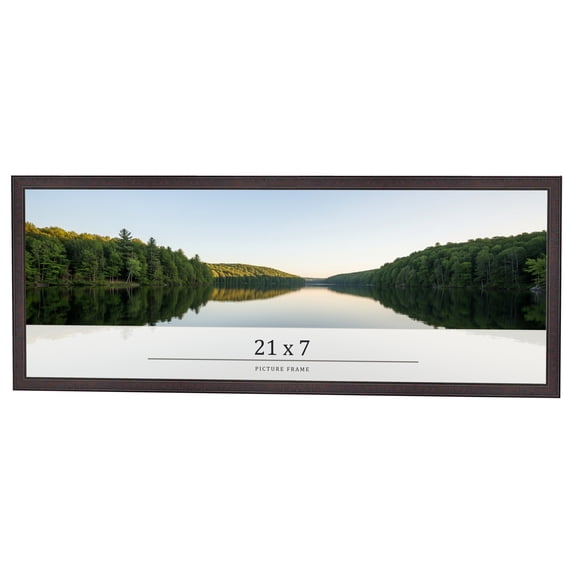 21x7 Rustic Brown Real Wood Picture Frame Width 0.75 inches | Interior Frame Depth 0.5 inches |