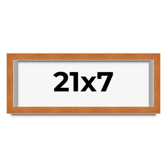 21x7 Shadow Box Frame Brown | 0.875 Inches Deep Real Wood Contemporary Shadowbox Display Frame | UV