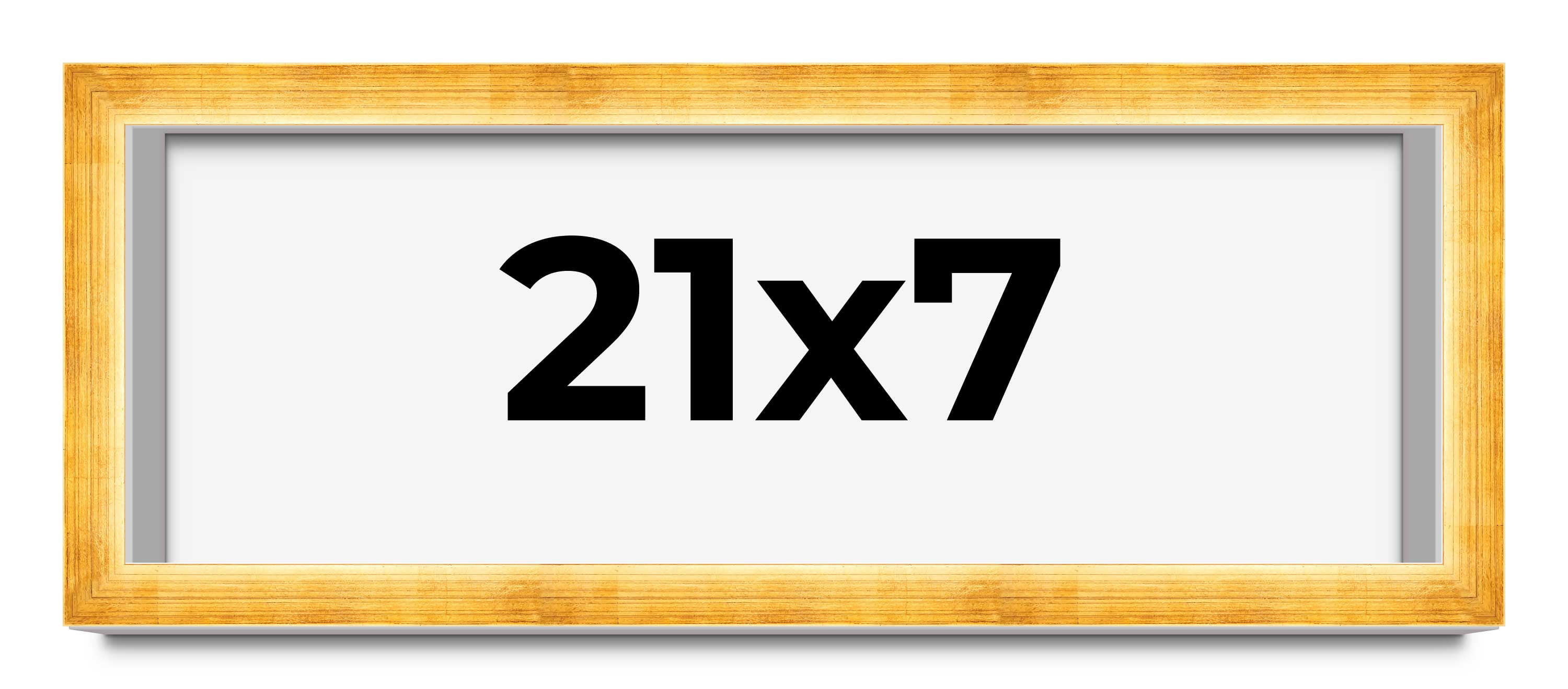 21x7 Shadow Box Frame Gold | 1.625 Inches Deep Real Wood Traditional ...