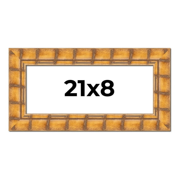 21x8 Frame Beige Real Wood Picture Frame Width 3 inches | Interior Frame Depth 0.5 inches | Natural