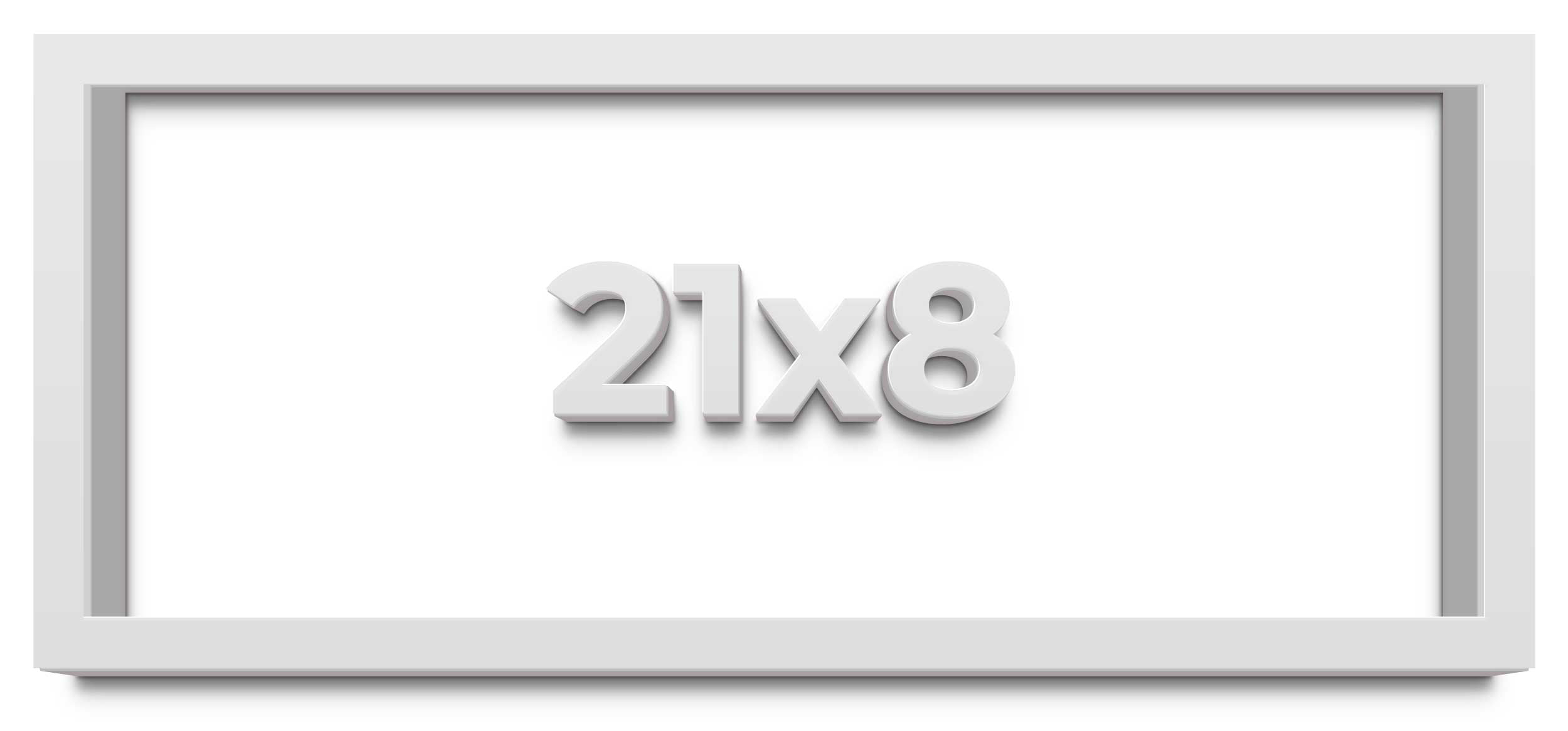 21x8 Shadow Box Frame White | 2 Inches Deep Real Wood Contemporary ...