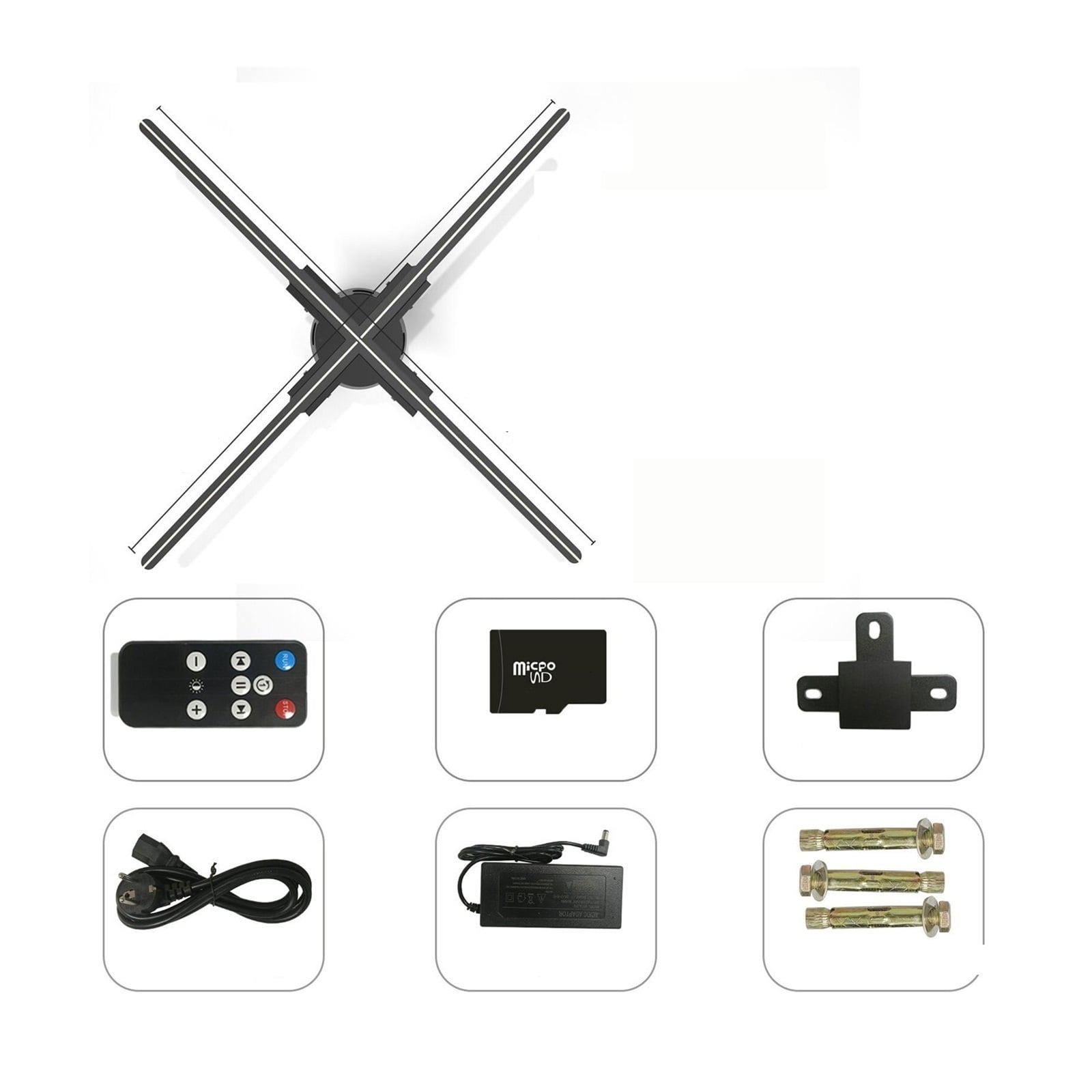 22.04" 25.6" 31.5" 39.37" 3d Fan Hologram Projector Holographic Imaging Player Advertising Display Support Images And Video ,High-Brightness