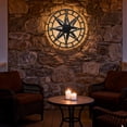 thumbnail image 1 of 22.05 Inch Compass Star Metal Wall Decor with Solar LED Lights,Nautical Accent for Patio, Garden & Indoor Spaces, 1 of 6