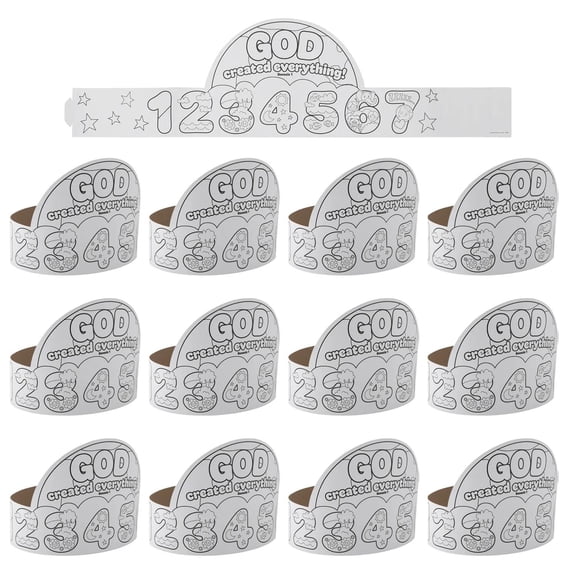 22 1/2" Color Your Own Rainforest VBS Creation Cardstock Crowns - 12 Pc.