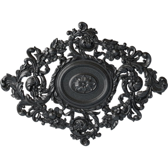22 1/2"W x 30 3/8"H x 1 1/2"P Katheryn Ceiling Medallion, Hand-Painted Pewter