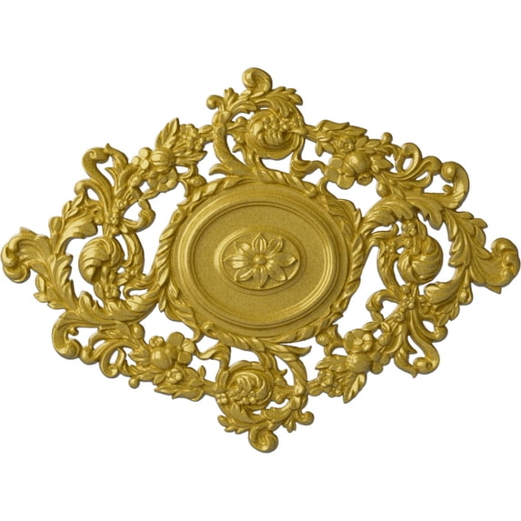 22 1/2"W x 30 3/8"H x 1 1/2"P Katheryn Ceiling Medallion, Hand-Painted Rich Gold