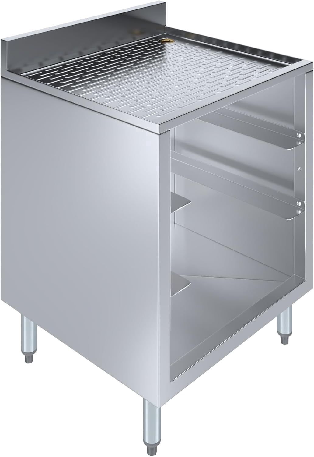 22.5" x 24" x 30" Stainless Steel Glass Rack Storage Cabinet with Built-In Rack | Commercial Glass Holder Organizer for Bar, Restaurant, Kitchen