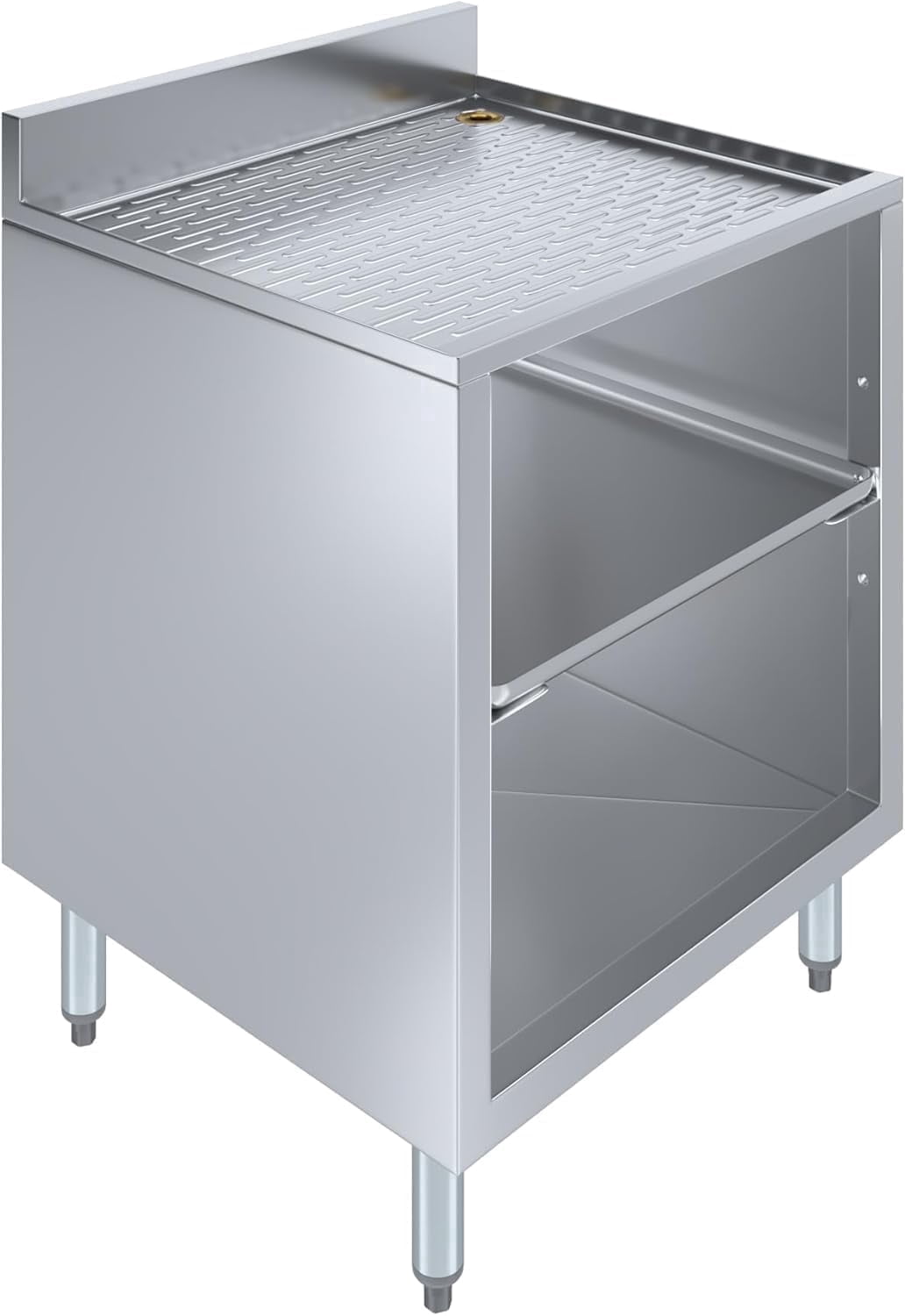 22.5" x 24" x 30" Stainless Steel Glass Rack Storage Cabinet with Built-In Rack | Commercial Glass Holder Organizer for Bar, Restaurant, Kitchen