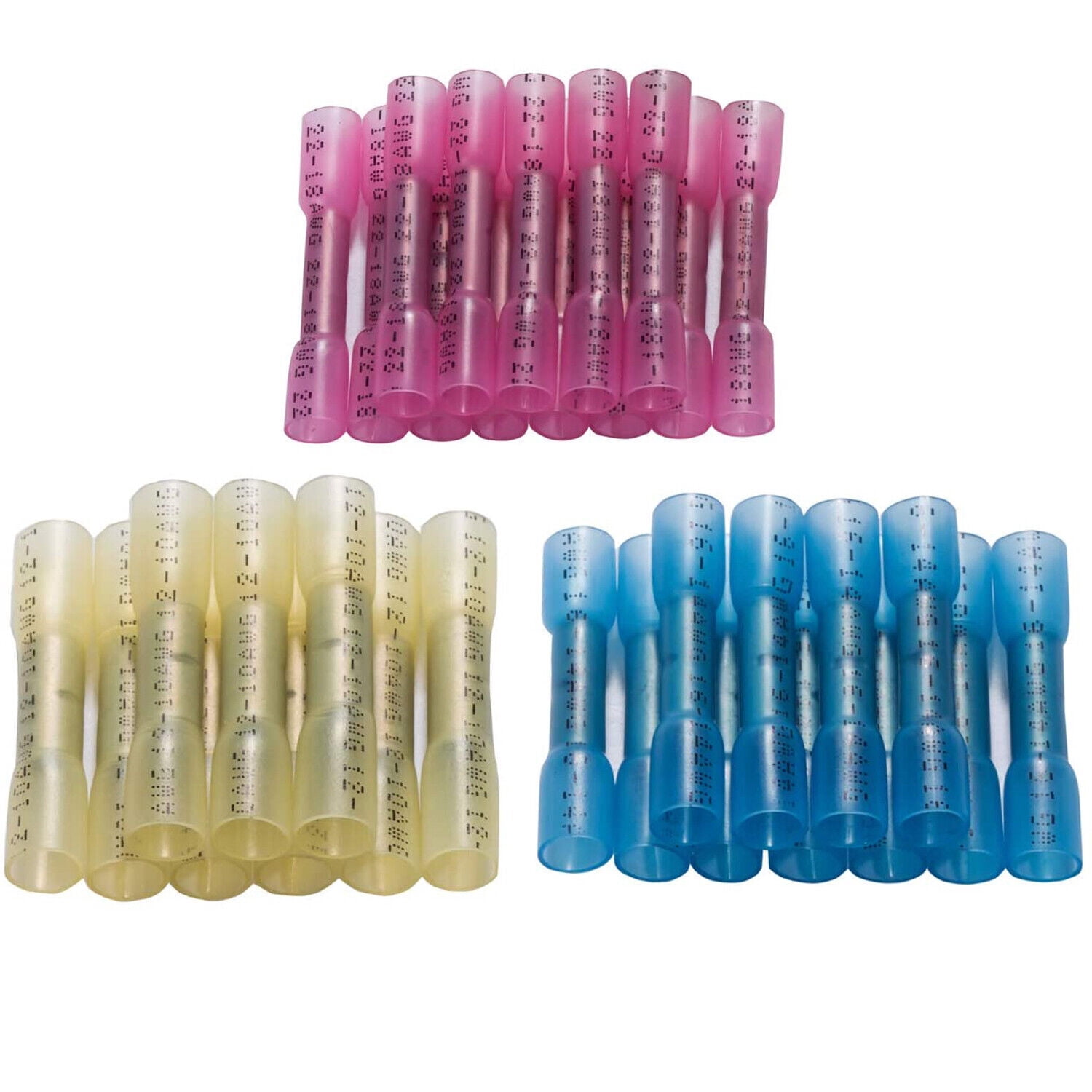 22-14AWG  200PCS Waterproof Heat Shrink Butt Wire Splice Crimp Connector Terminal