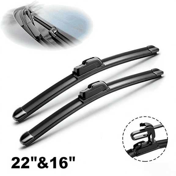 22"+16" Pair for Front Windshield OEM QUALITY Premium All-Season Windshield Wiper Blades for Streak-Free.All-Weather Performance for 99% Vehicles. 